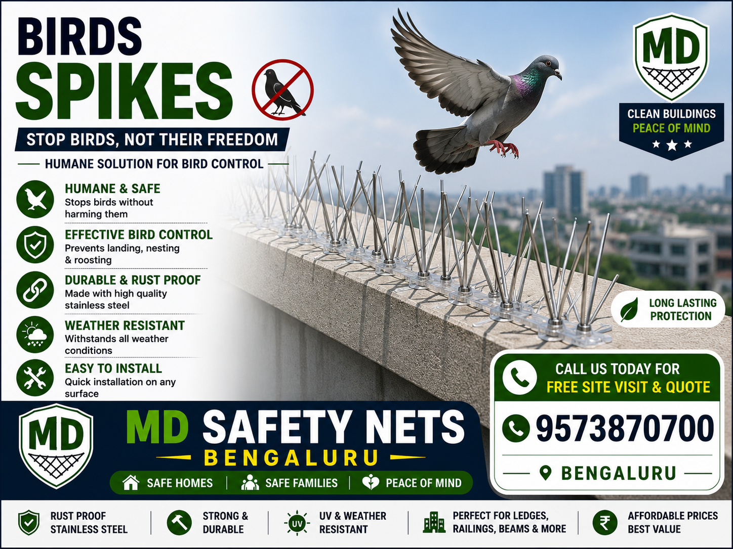 bird spikes in bengaluru