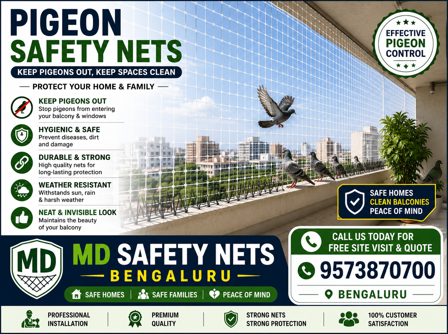 pigeon safety nets in bengaluru