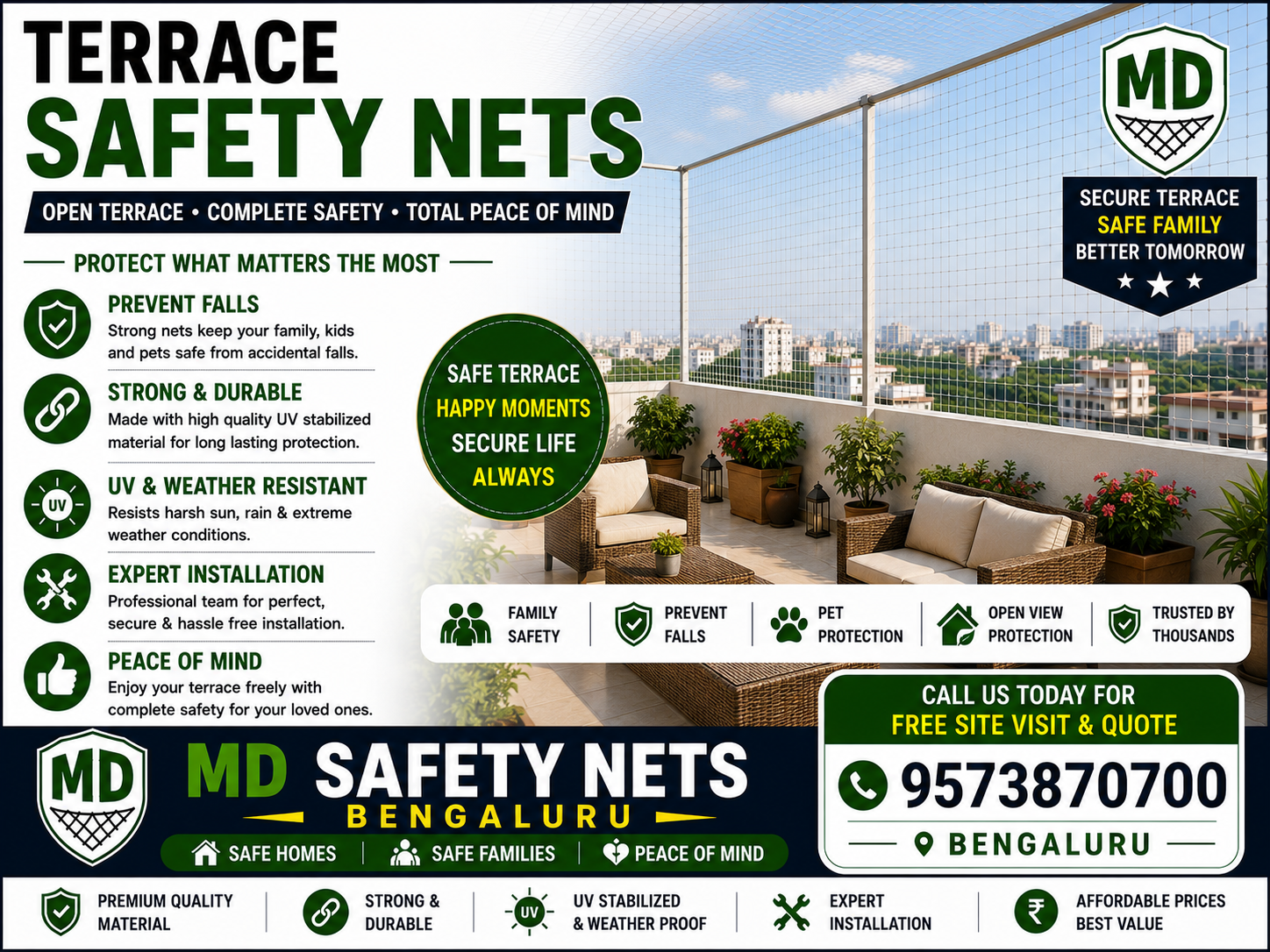 Terrace Safety Net in bengaluru